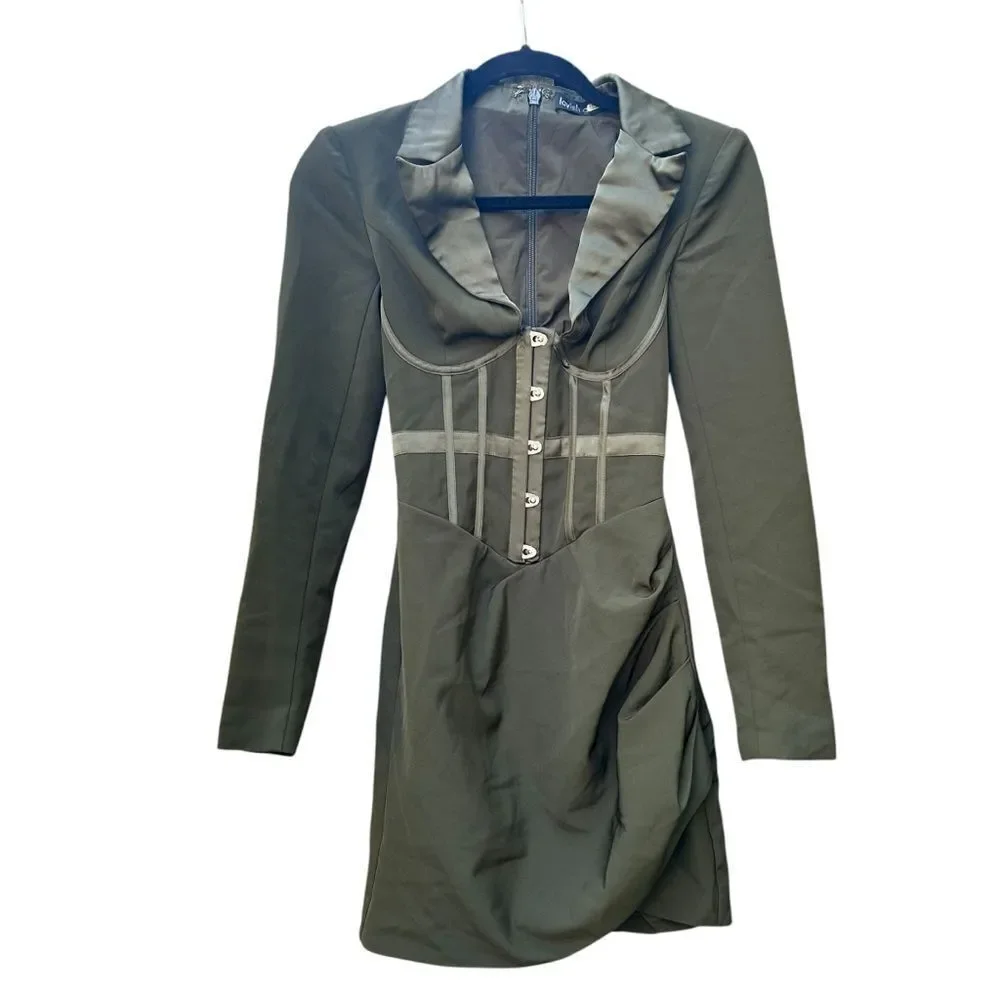 Lavish Alice Khaki Corset Mini Dress Size US 0